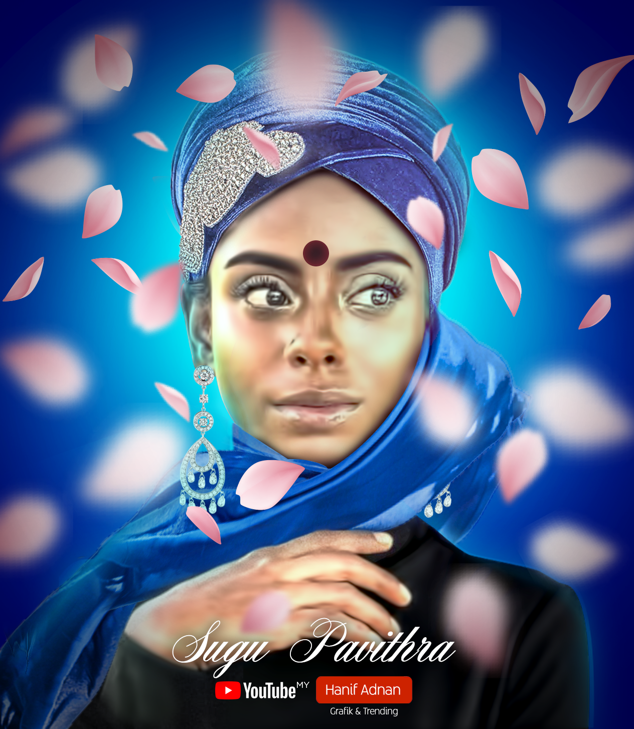 Sugu-Pavithra-Blue-Red-Petals Saya touch up Photoshop gambar Model Sugu Pavithra (Download Full Size)